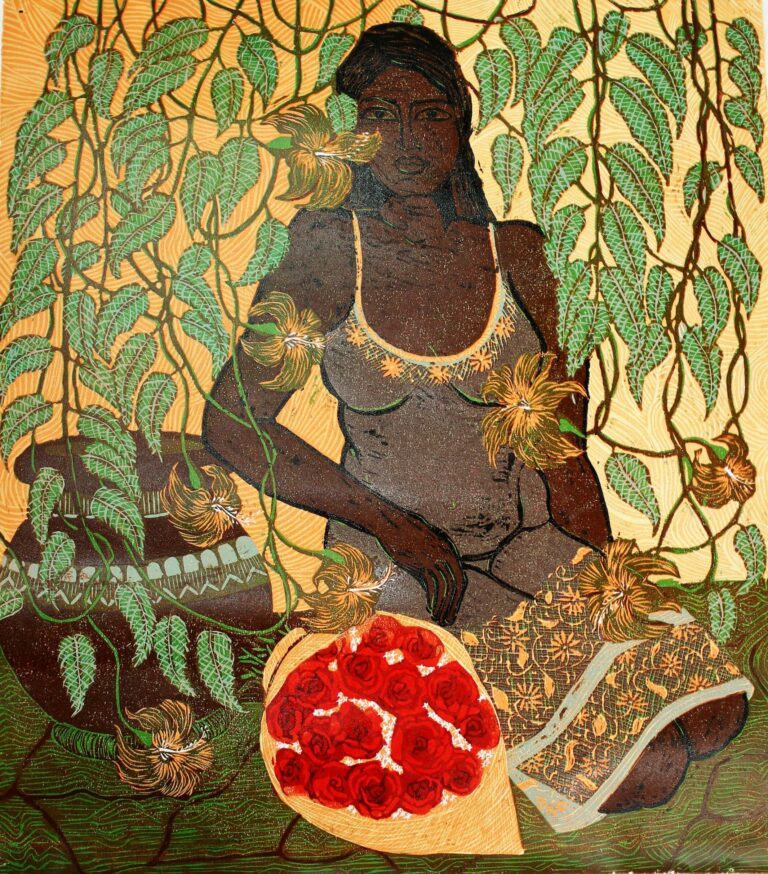 Title: A Bouqet of Flowers
Size: 22 x 24 inch
Medium:Woodcut
Year:2019