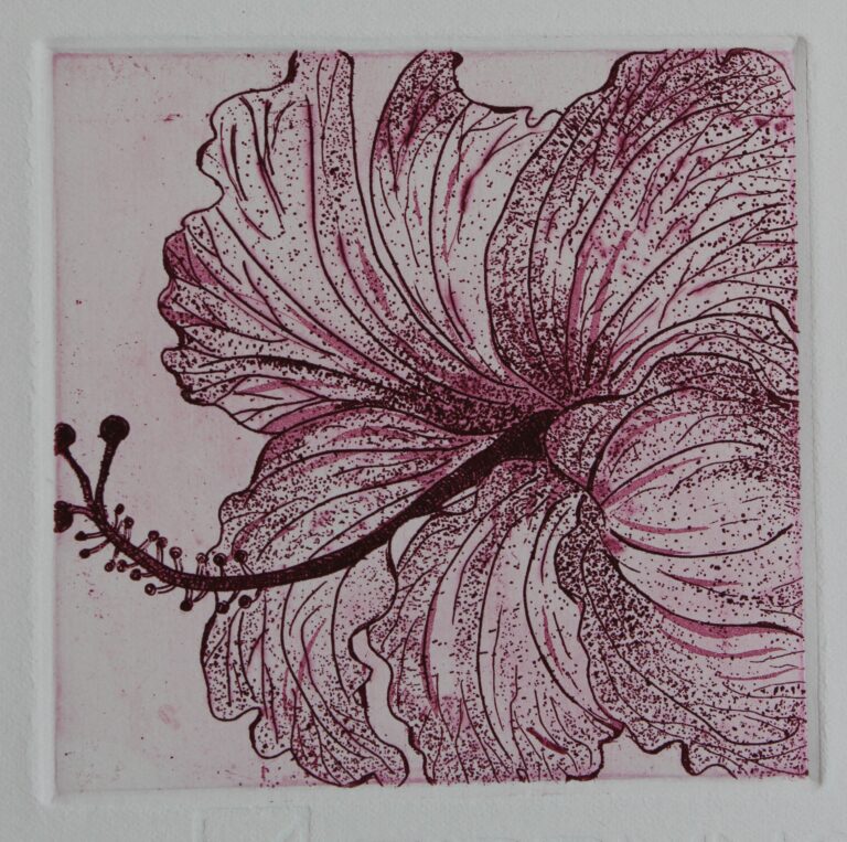 Flower series
Etching 4, 
size 3.8x3.8 inch
Year: 2017